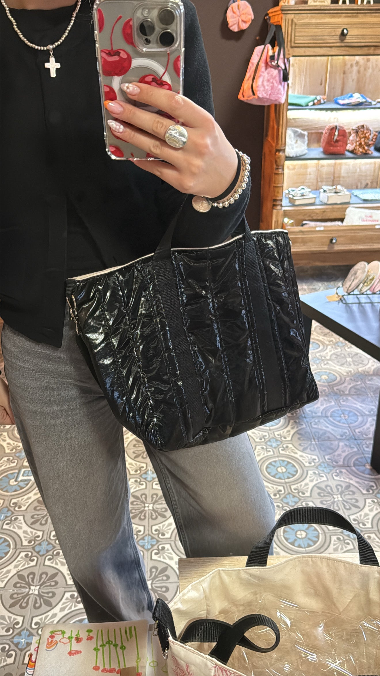 Sac mini cabas Delphine personnalisable. Créez votre sac en choisissant vos tissus intérieurs et extérieurs. Création sur mesure