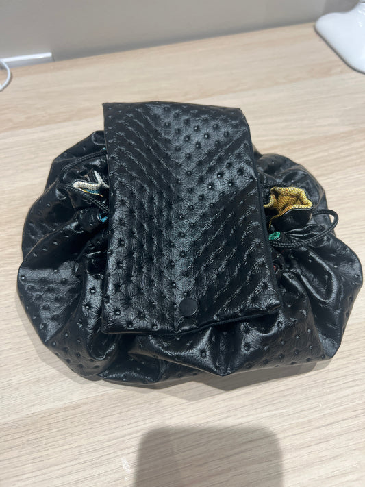 Bourse à maquillage T3 "Lison" similicuir noir