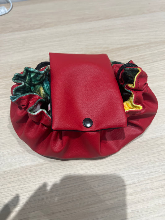 Bourse à maquillage T1 "Lison" similicuir rouge