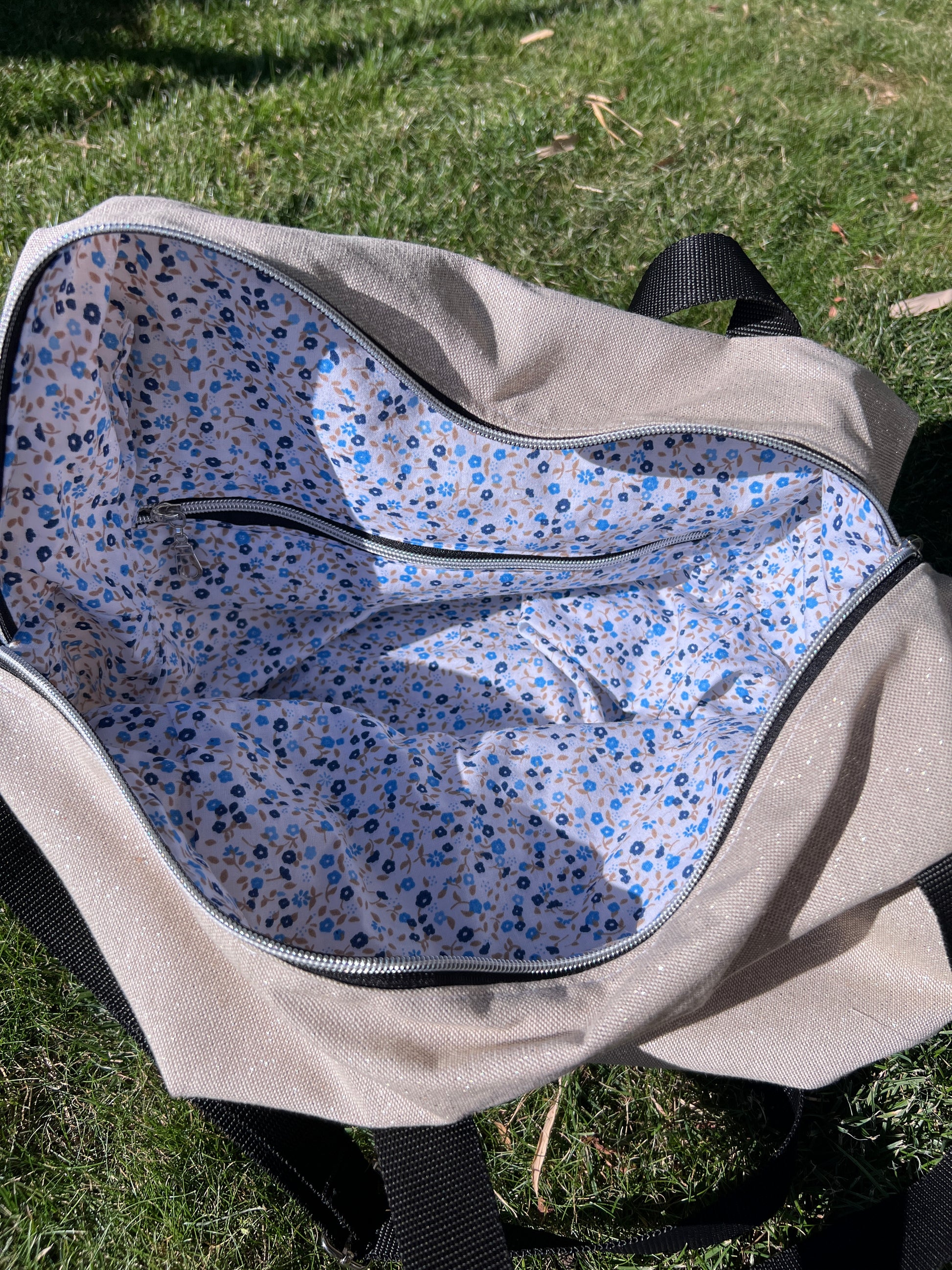 Sac fourre-tout "Solène" en lin pailleté - creation by loliart
