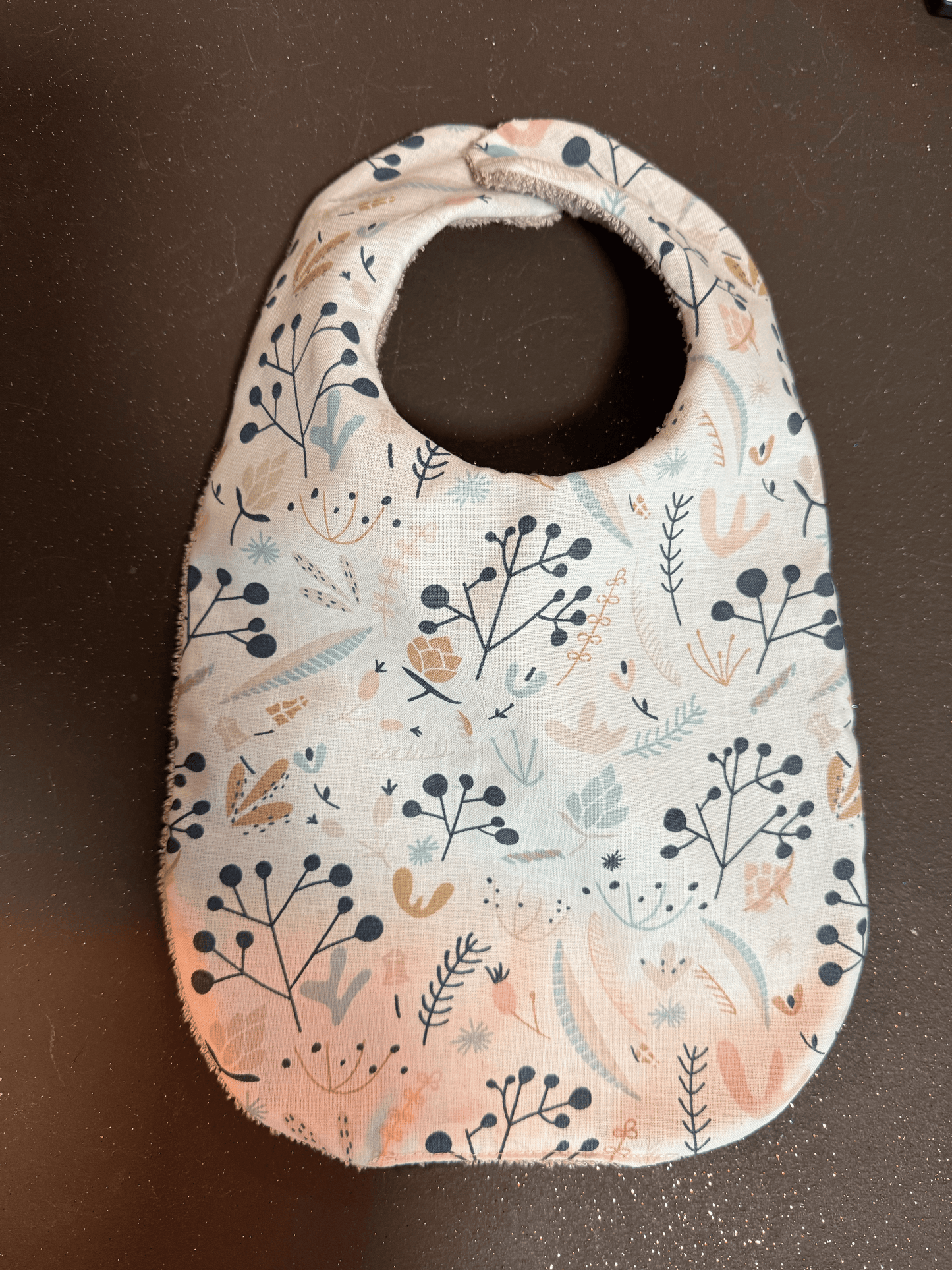 Bavoir "Inès" motif nature - creation by loliart