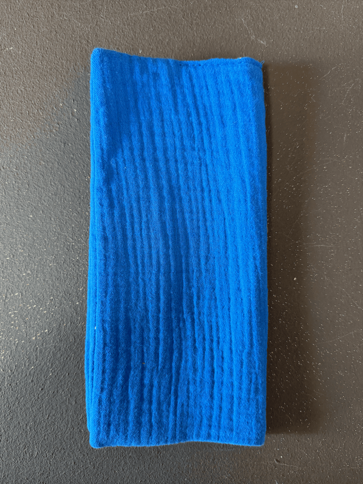 Protège-livret de famille "Édouard" bleu électrique - double gaze- création unique et personnalisée - création sur mesure - couture livret de famille