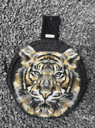 Bourse à maquillage ronde 41 cm tête de lion - Pratique et stylée