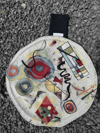 Bourse à maquillage ronde 45 cm art abstrait - Pratique et stylée