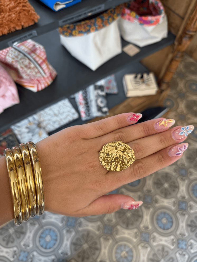 Bague Dorée Réglable en Acier Inoxydable – Chic & Durable