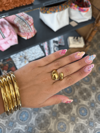 Bague Dorée Réglable en Acier Inoxydable – Chic & Durable
