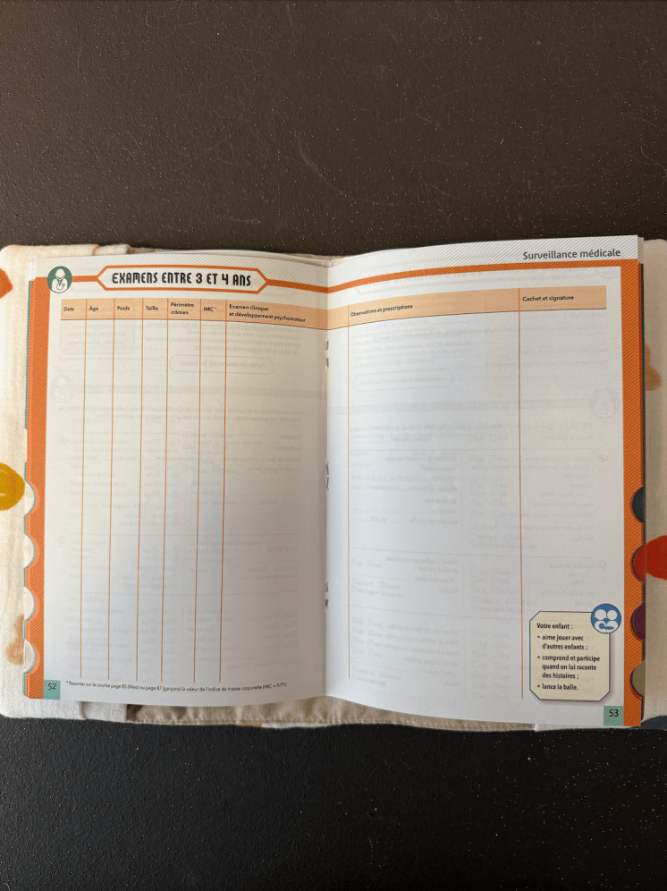Protège Carnet de Santé Fait Main – Motifs Cœurs Doux