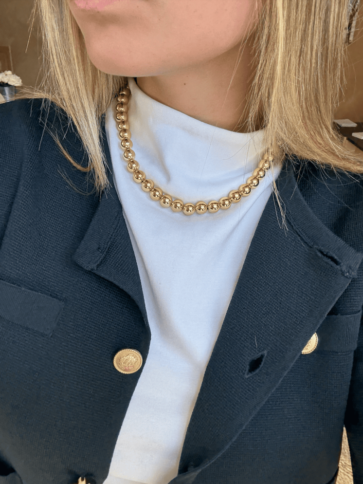 Collier "Marine" – Perles dorées élégantes