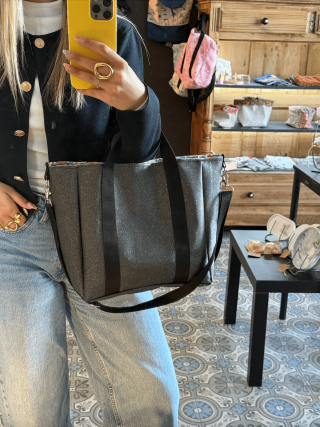 Petit sac cabas pailleté fait main – Élégant
