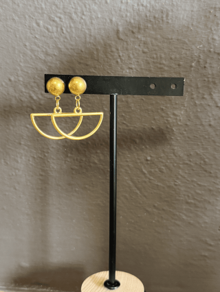 Boucles d’oreilles « Agathe » dorées en acier inoxydable