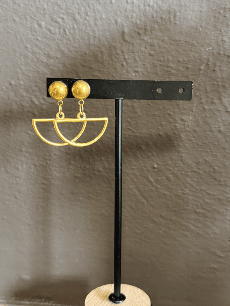 Boucles d’oreilles « Agathe » dorées en acier inoxydable