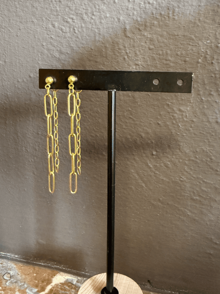 Boucles longues « Coline » en acier inoxydable doré