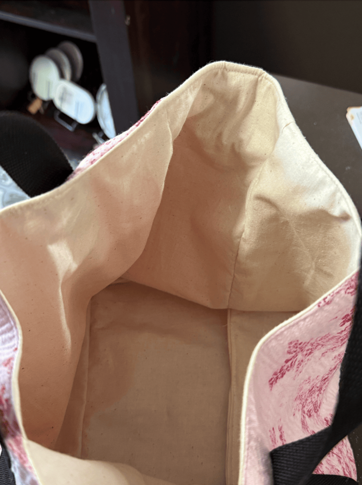 Petit sac cabas en toile de jouy rose fait main – Élégant