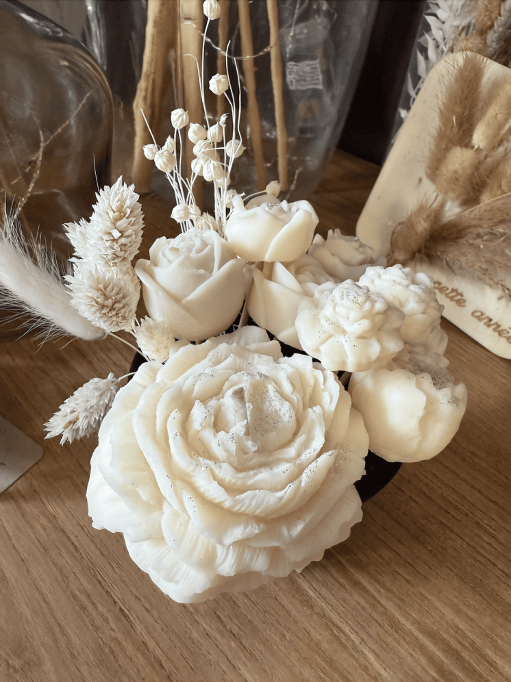Bouquet de fleurs en bougie – Parfum & déco poétique