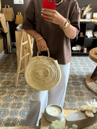 Panier bohème en osier tressé – fait main - Marrakech