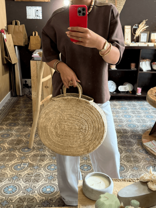 Panier bohème en osier tressé – fait main - Marrakech