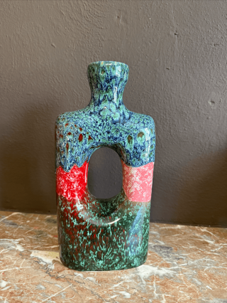 Vase multicolore en céramique – Fait main à Marrakech, pièce unique