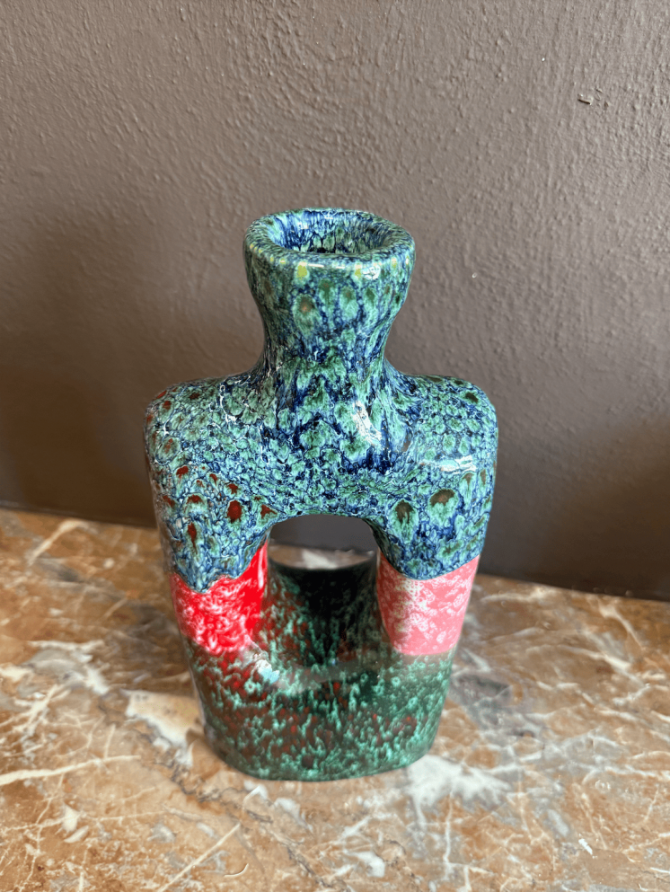 Vase multicolore en céramique – Fait main à Marrakech, pièce unique