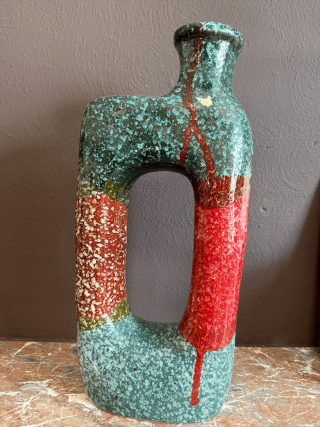 Vase multicolore en céramique – Fait main à Marrakech, pièce unique