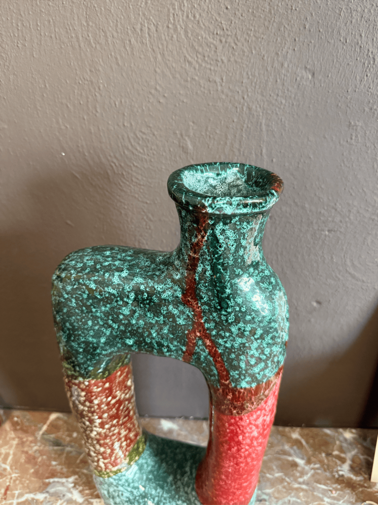 Vase multicolore en céramique – Fait main à Marrakech, pièce unique