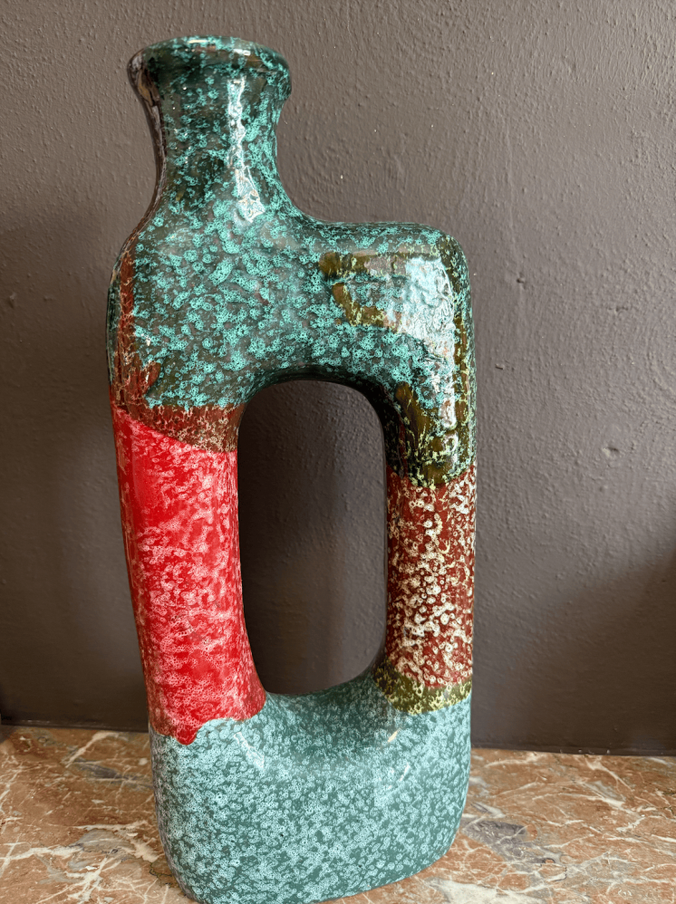 Vase multicolore en céramique – Fait main à Marrakech, pièce unique