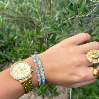Bracelet nœud coulissant en tissu fleuri – fait main