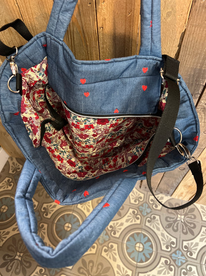 Sac cabas « Silvia » Jean - creation by loliart