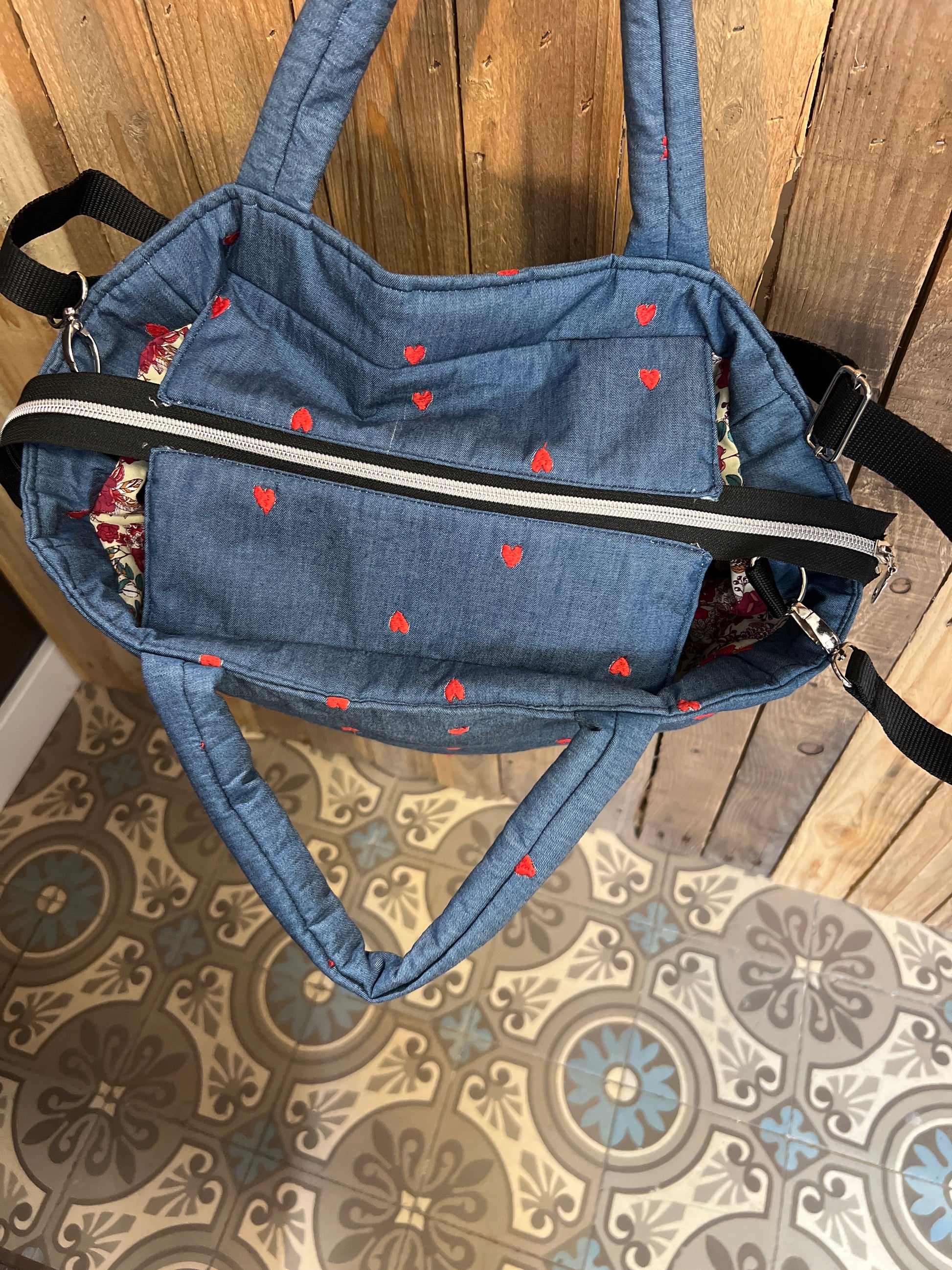 Sac cabas « Silvia » Jean - creation by loliart