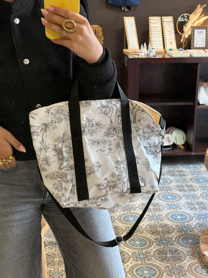 Sac mini cabas Delphine personnalisable. Créez votre sac en choisissant vos tissus intérieurs et extérieurs. Création sur mesure