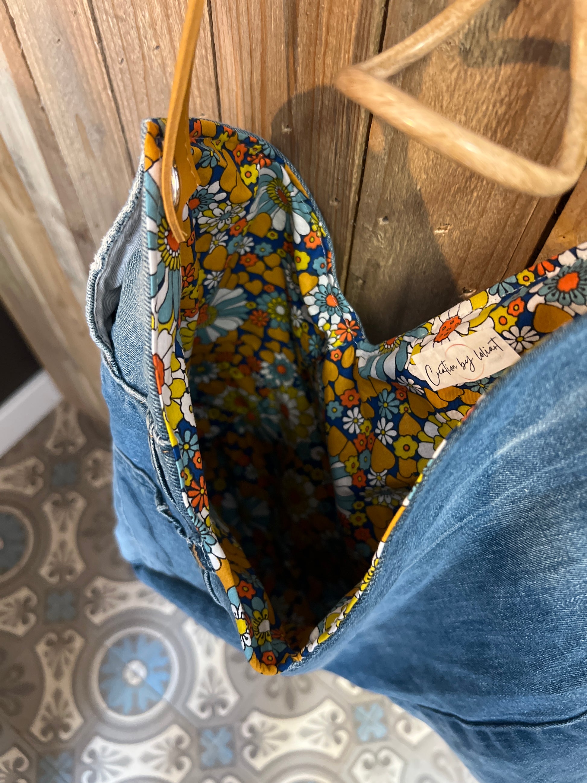 Sac Béatrice Jean et coloré - creation by loliart