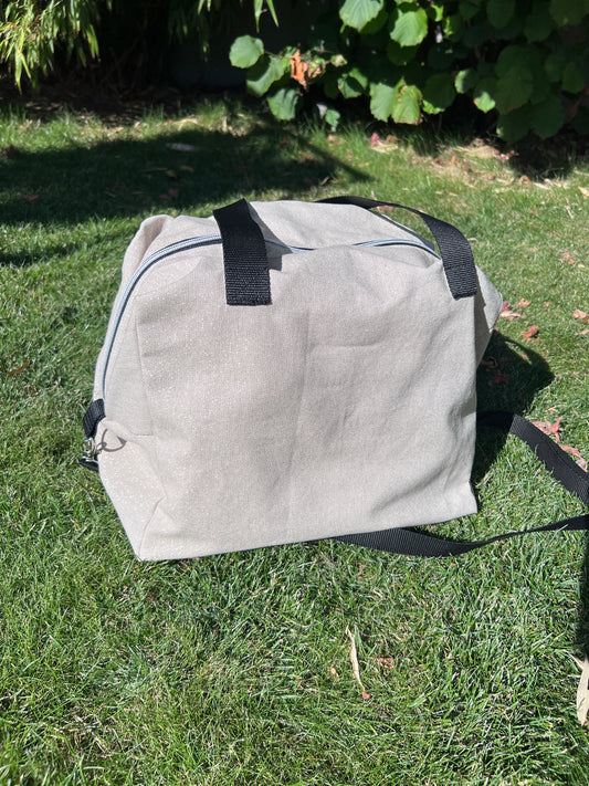 Sac fourre-tout "Solène" en lin pailleté - creation by loliart