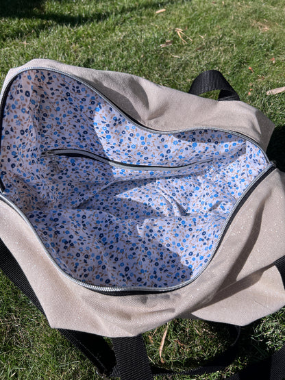 Sac fourre-tout "Solène" en lin pailleté - creation by loliart