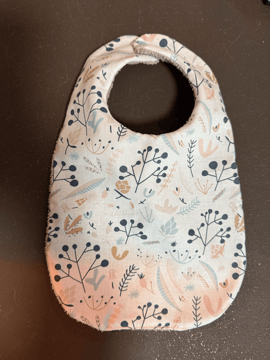 Bavoir "Inès" motif nature - creation by loliart
