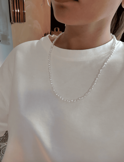 Collier "Célia" en perles blanches