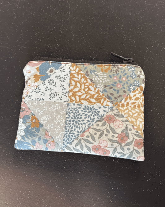  Porte-monnaie "Noémie" en imprimé imitation patchwork - porte monnaie fait main - Couture fait main - Création artisanale 