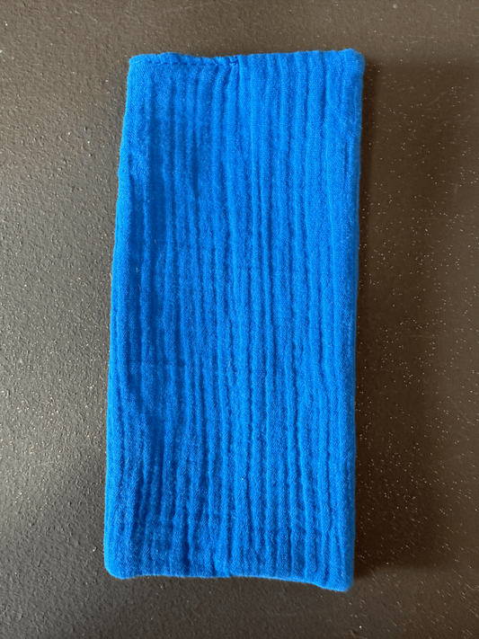 Protège-livret de famille "Édouard" bleu électrique  - double gaze- création unique et personnalisée - création sur mesure - couture livret de famille 