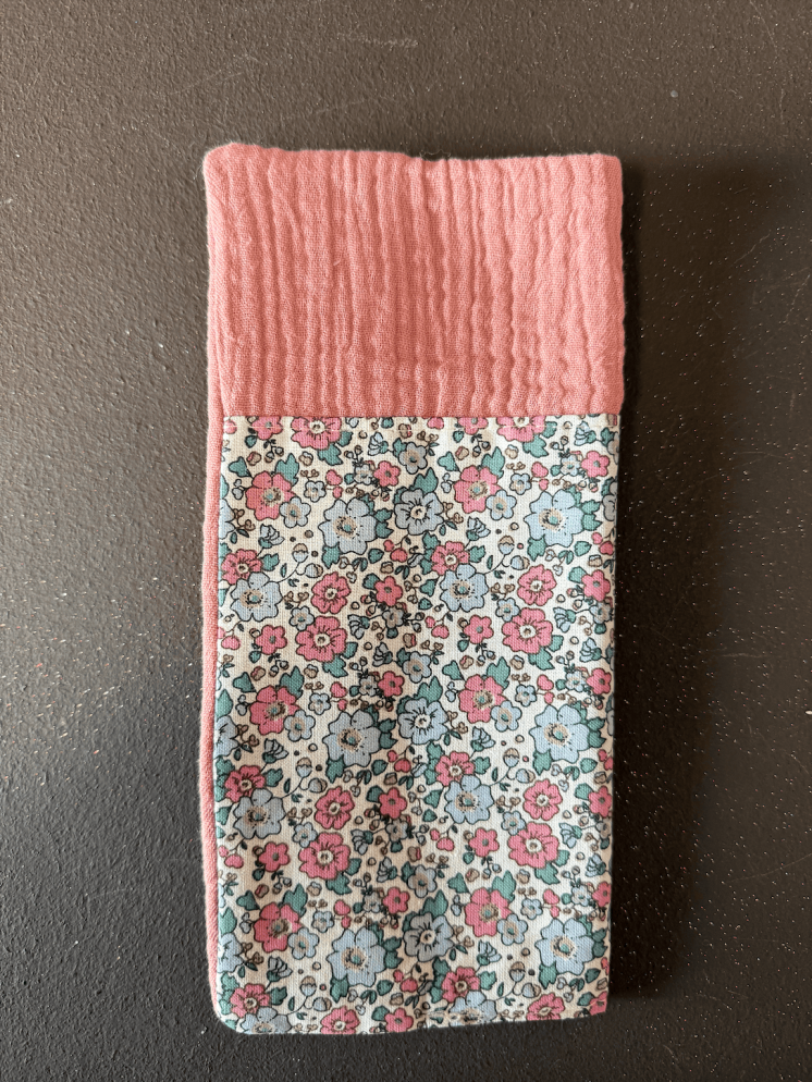 Protège-livret de famille "Édouard" fleuri rose