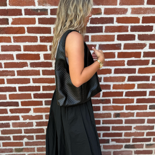 Sac "Charlotte" simili cuir noir- sac charlotte fait main - sac couture fait main - création unique et sur mesure 